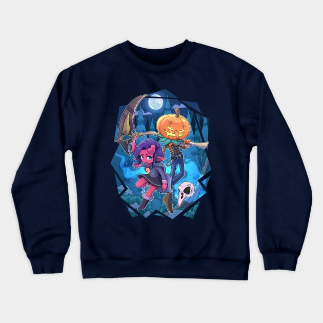 Demon Girl & Pumpkinman Crewneck Sweatshirt by Chrivart